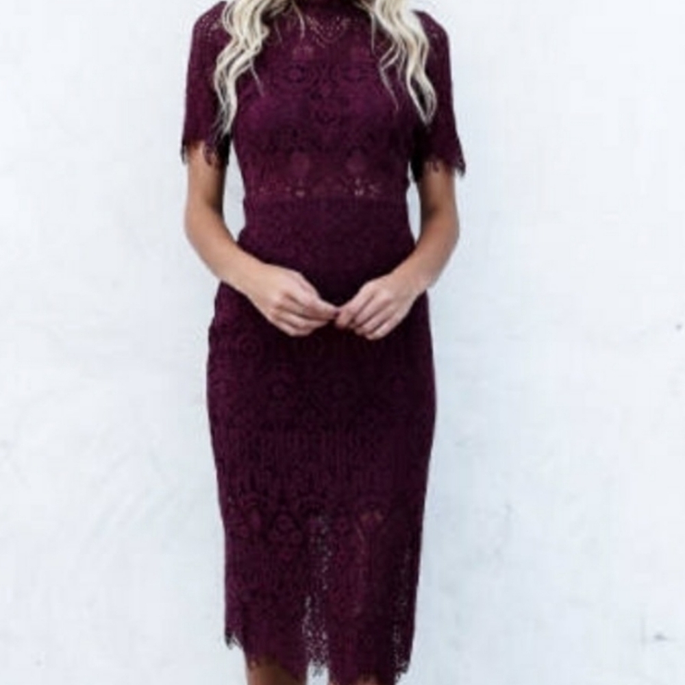 Lace Burgundy Dress